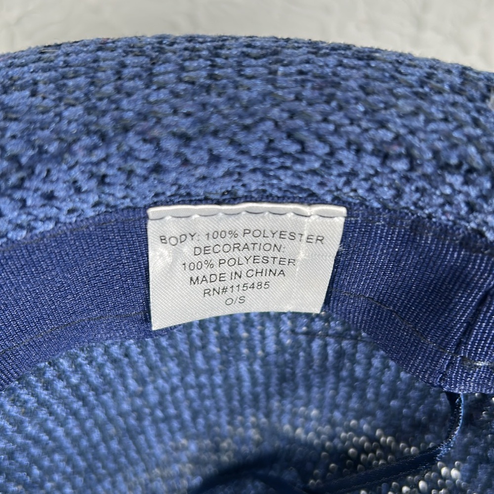 Blue Fedora Hat w/ Fringe detail accent Unisex Styling - Picture 6 of 11